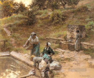  rural pintura - Au Lavoir escenas rurales campesino Leon Augustin Lhermitte